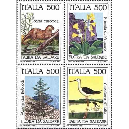 4 عدد تمبر حفاظت از محیط زیست - ایتالیا 1985 قیمت 4.8 دلار