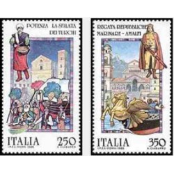2 عدد تمبر جشن اقوام - ایتالیا 1985 قیمت 3.5 دلار