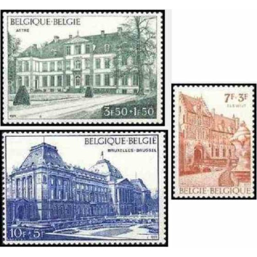 3 عدد تمبر قلعه ها - تابلو - بلژیک 1971