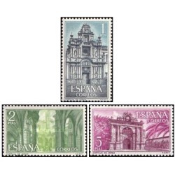 3 عدد  تمبر  صومعه ها و دیرها - اسپانیا 1966