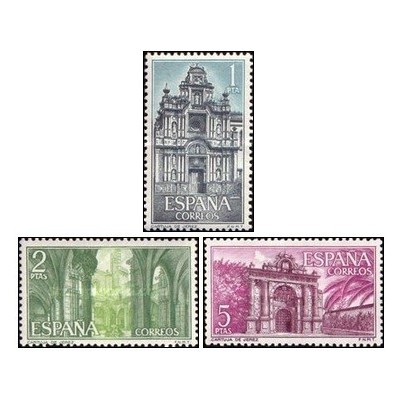 3 عدد  تمبر  صومعه ها و دیرها - اسپانیا 1966