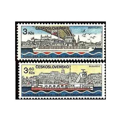 2 عدد تمبر کمیسیون دانوب -  چک اسلواکی 1982 قیمت 2.1 دلار