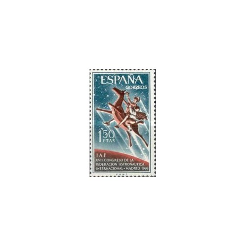 1 عدد  تمبر کنگره بین المللی فضایی مادرید - اسپانیا 1966