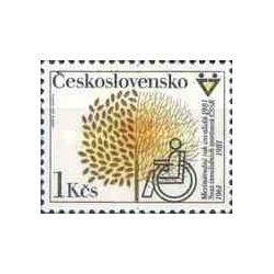 1 عدد تمبر سال بین المللی معلولین  -  چک اسلواکی 1981
