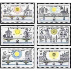 6 عدد تمبر نمایشگاه بین المللی تمبر پراگ - پلهای پراگ - چک اسلواکی 1978