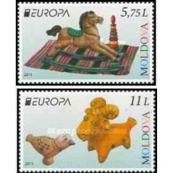 2 عدد تمبر مشترک اروپا - Europa Cept - اسباب باریهای قدیمی - مولداوی 2015 قیمت 8.9 دلار