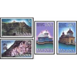 4 عدد تمبر کلیساها و صومعه ها - مولداوی 2000