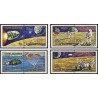 8 عدد تمبر پروازهای اکتشافی ماه آپولو - فرود بشر روی ماه  - جزایر کوک 1972