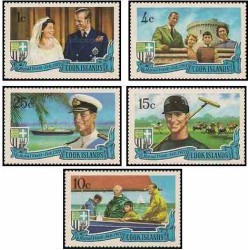 5 عدد تمبر بازدید سلطنتی - پرنس فیلیپ  - جزایر کوک 1971 قیمت 6.5دلار