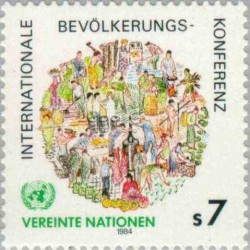1 عدد تمبر کنفرانس جهانی جمعیت - وین سازمان ملل 1984 قیمت 1.7 دلار