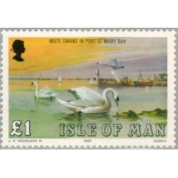 1 عدد تمبر سری پستی - مرغابیها -  جزیره من 1983 قیمت 5.9 دلار