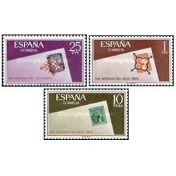 3 عدد  تمبر روز جهانی تمبر - اسپانیا 1966