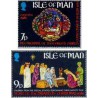 2 عدد تمبر کریستمس - سال معلولین -  جزیره من 1981