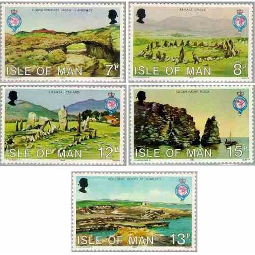 5 عدد تمبر 150مین سال تاسیس انجمن جغرافی سلطنتی - جزیره من 1980 5 عدد تمبر 150مین سال تاسیس انجمن جغرافی سلطنتی - جزیره من 1980
