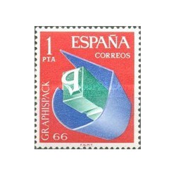 1 عدد  تمبرنمایشگاه بین المللی GRAPHISPACK '66 - بارسلون، اسپانیا - اسپانیا 1966
