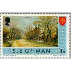 1 عدد تمبر سری پستی - مناظر - جزیره من 1973