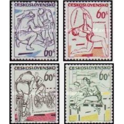 4 عدد تمبر وقایع ورزشی سال 65 - چک اسلواکی 1965