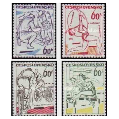 4 عدد تمبر وقایع ورزشی سال 65 - چک اسلواکی 1965