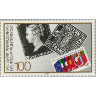 1 عدد تمبر 150مین سال اولین تمبر پستی - جمهوری فدرال آلمان 1990