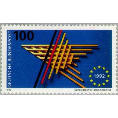 1 عدد تمبر بازار داخلی اتحادیه اروپا - جمهوری فدرال آلمان 1992