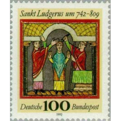 1 عدد تمبر 1250مین سال تولد سنت لودگروس - جمهوری فدرال آلمان 1992