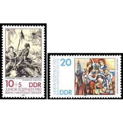 2 عدد تمبر نمایشگاه تمبر سوفیلکس 83 - جمهوری دموکراتیک آلمان 1983