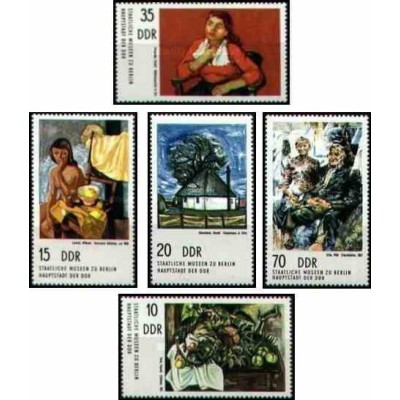 5 عدد تمبر تابلو نقاشی - جمهوری دموکراتیک آلمان 1974