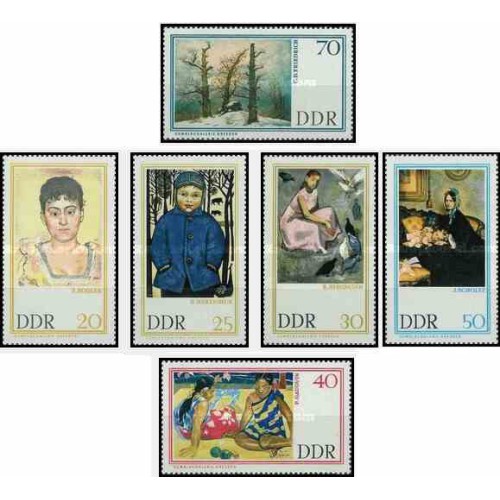 6 عدد تمبر تابلو نقاشی اثر نقاشان معروف در گالری درسدن - جمهوری دموکراتیک آلمان 1967