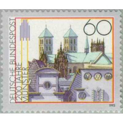 1 عدد تمبر1200 سالگی شهر مانستر - جمهوری فدرال آلمان 1993