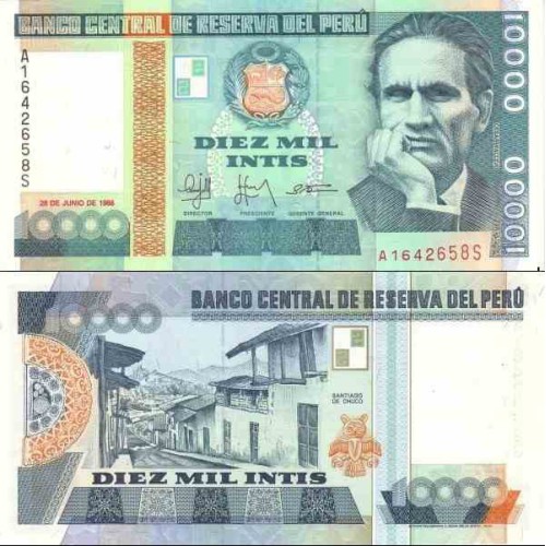 اسکناس 10000 اینتیس - پرو 1988