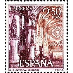 1 عدد  تمبر مناظر - Cathedral of Burgos  - اسپانیا 1965