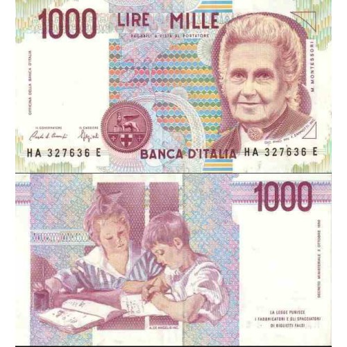 اسکناس 1000 لیر - ایتالیا 1990 اسکناس 1000 لیر - ایتالیا 1990