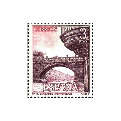 1 عدد  تمبر مناظر - Cambados Bridge, Pontevedra  - اسپانیا 1965