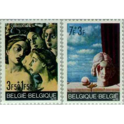 2 عدد تمبر تابلو نقاشی  - بلژیک 1970