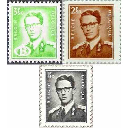 3 عدد تمبر سری پستی - شاه بائودیون - بلژیک 1970 3 عدد تمبر سری پستی - شاه بائودیون - بلژیک 1970