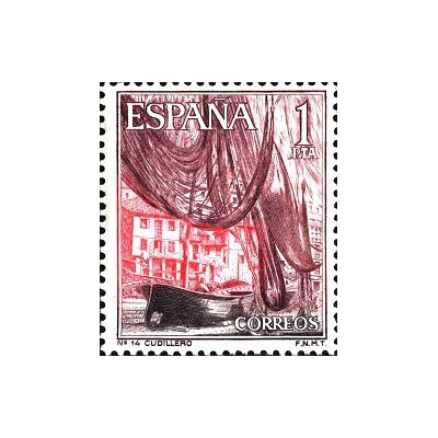 1 عدد  تمبر مناظر - Port of Cudillero  - اسپانیا 1965