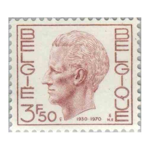 1 عدد تمبر 40 مین سال تولد شاه بائودیون - بلژیک 1970