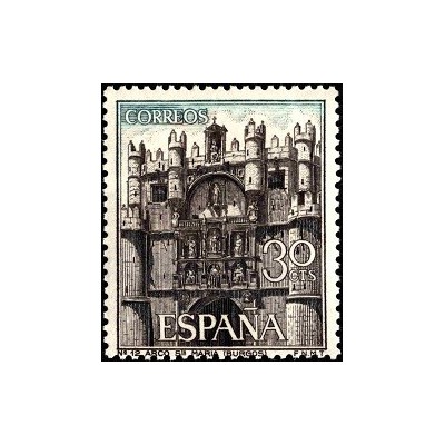 1 عدد  تمبر مناظر - Triumphal Arch of Santa Maria in Burgos - اسپانیا 1965