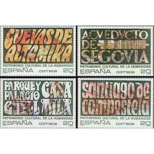 4 عدد تمبر میراث جهانی یونسکو - اسپانیا 1989