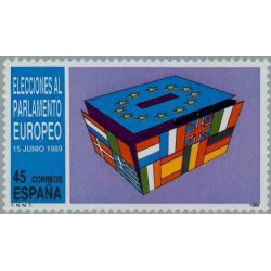 1 عدد تمبر سومین انتخابات پارلمان اروپا - اسپانیا 1989