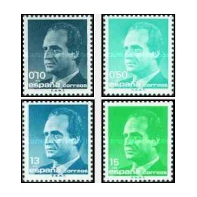 4 عدد تمبر سری پستی - پادشاه خوان کارلوس اول - اسپانیا 1989