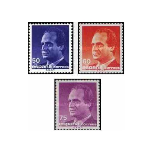 3 عدد تمبر سری پستی - پادشاه خوان کارلوس اول  - اسپانیا 1989