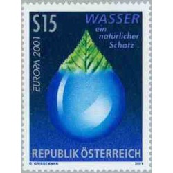 1 عدد تمبر مشترک اروپا - Europa Cept  - آب  - اتریش 2001 قیمت 3.5 دلار