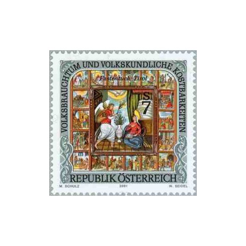 1 عدد تمبر فرهنگ و سنن عامه - اتریش 2001