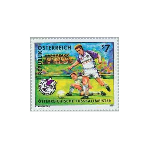 1 عدد تمبر قهرمان فوتبال اتریش - سالزبورگ - اتریش 2001