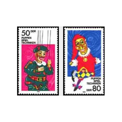 2 عدد تمبر عروسکهای خیمه شب بازی - جمهوری دموکراتیک آلمان 1984