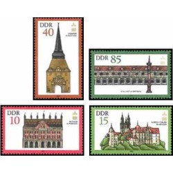 4 عدد تمبر قصرها و باغها - جمهوری دموکراتیک آلمان 1984