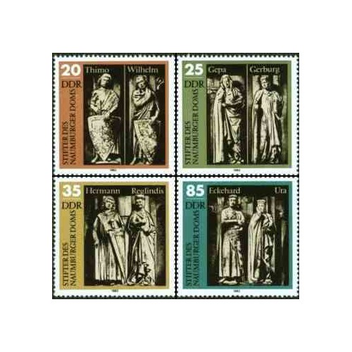 4 عدد تمبر بنیانگذاران کلیسای نامبورگ - جمهوری دموکراتیک آلمان 1983