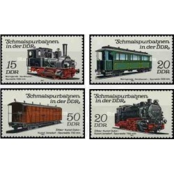 4 عدد تمبر راه آهن - لوکوموتیوها و قطارهای مسافری - جمهوری دموکراتیک آلمان 1983
