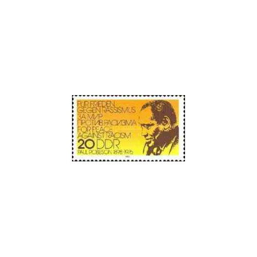 1 عدد تمبر یادبود پائول رابسون -آواز خوان - جمهوری دموکراتیک آلمان 1983